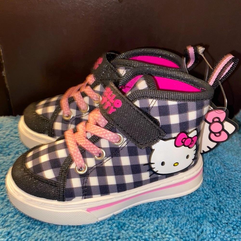Hello Kitty Gingham Plaid High Top Tennis Sneakers - Picture 4 of 5